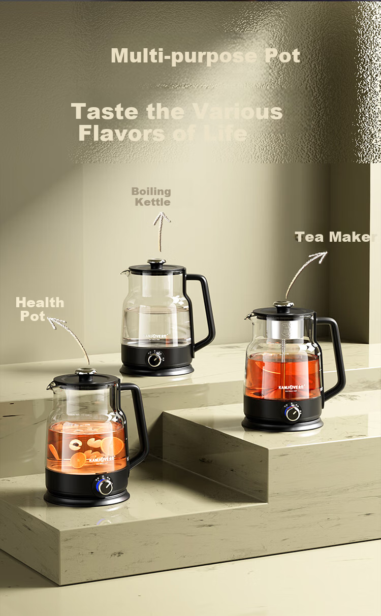 KAMJOVE Tea Kettle, Tea Infuser, Spray-Type Tea Maker, White Tea And Black Tea Steamer, All-In Tea Brewing Kettle, Tea Set 10