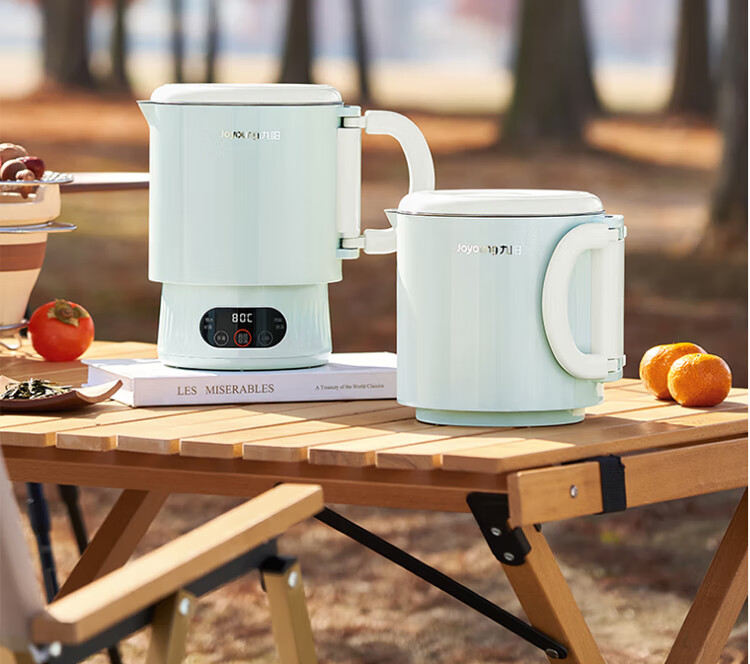 Joyoung Portable Electric Kettle, 1.2L Foldable Pot, 316L Stainless Steel Inner Pot, for Boiling Water, Hot Pot Cooking, Dormitory Use, No Glue Required, K12ED-WZ101 1