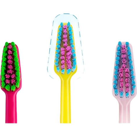 Зубная щетка Tepe Fun Color Fine Bristle Toothbrush, импортированная из Швеции, с цветной головкой, средней жесткости, для взрослых, розовая