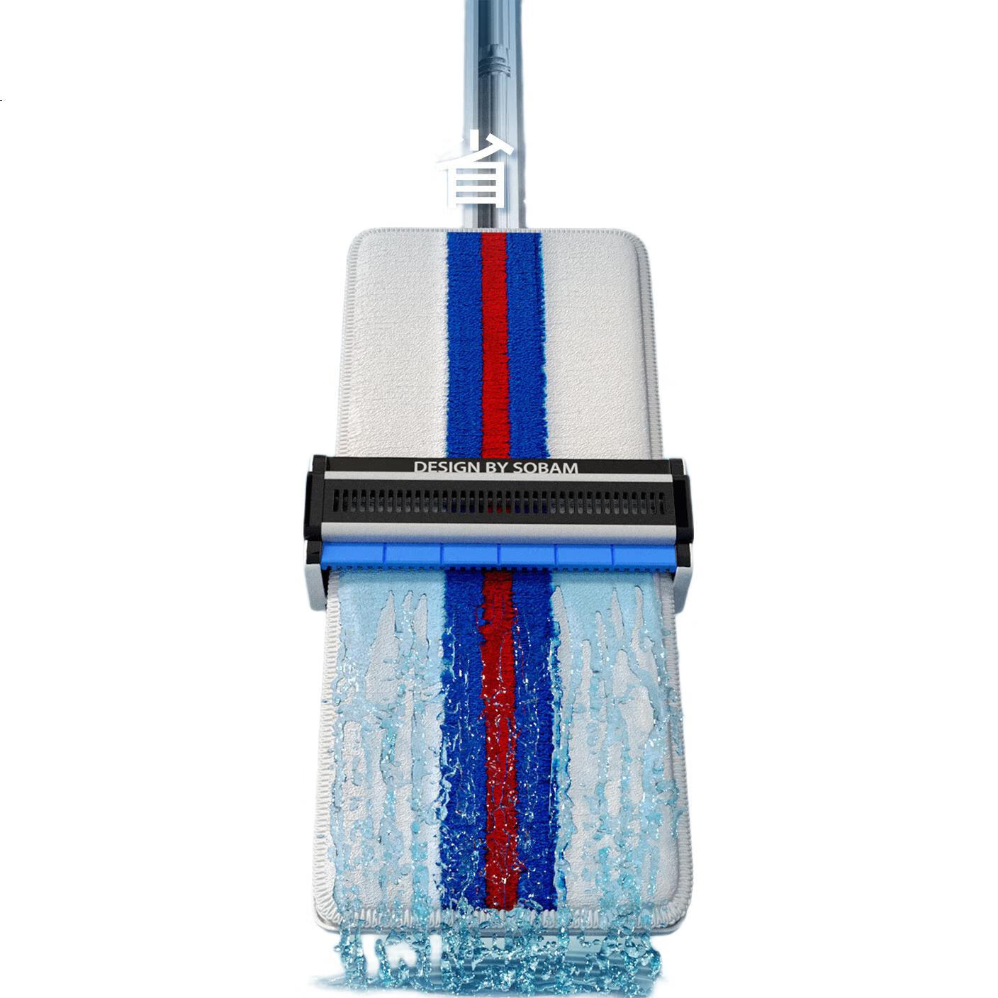 Швабра Sobam Flat Mop, 42см, 2 тряпки, для дома, универсальная, без ручного мытья, для пола, для ленивых, чистящая тряпка