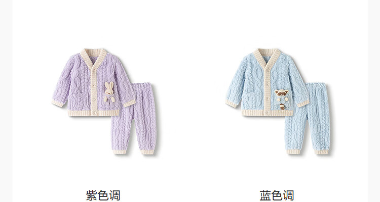 Balabala BalaOne Kids Homewear Set Boys Girls 2025 Winter Coral Fleece Warm 208425171206 2