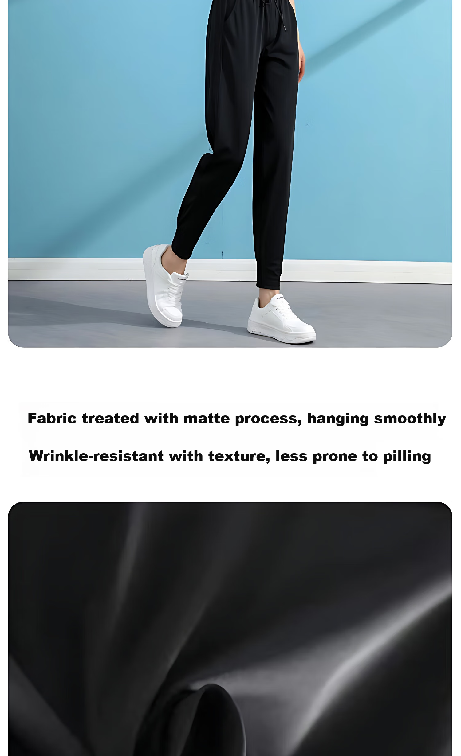 LangSha Ice Silk Sports Pants for Women, Summer Lightweight Loose Casual Pants, Harem Joggers, Black Slimming Quick-Dry Women's Trousers 4