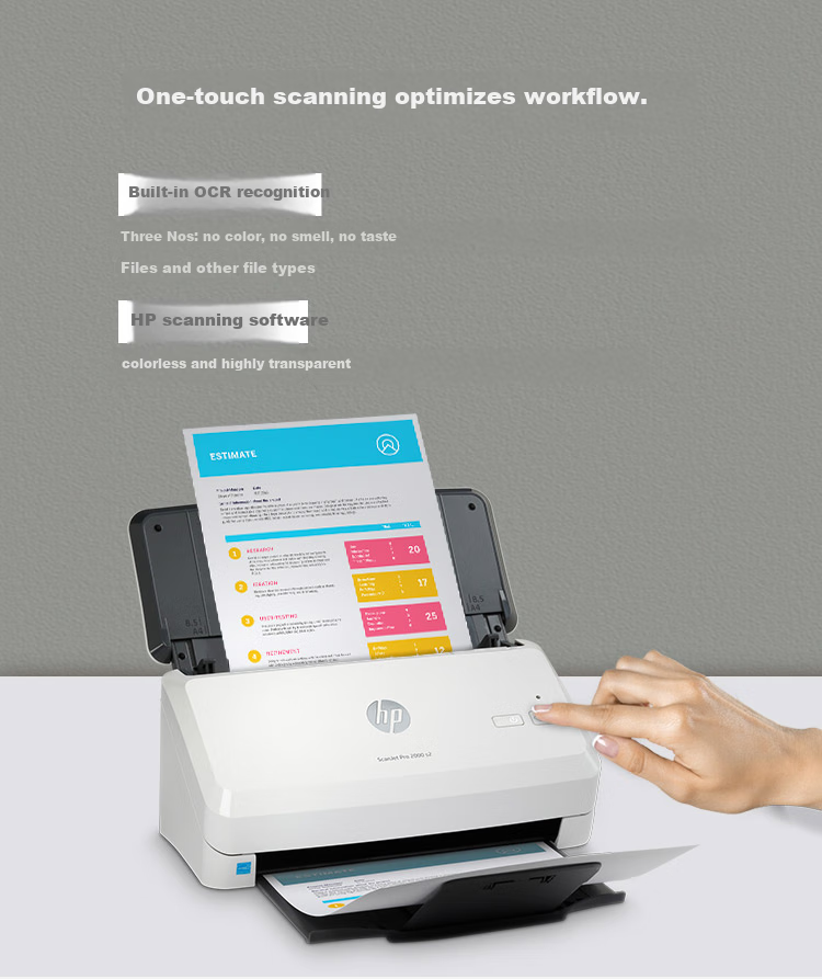 HP SJ2000 s2 Sheet-Fed Scanner, Duplex Scanning, ADF Document Feeder, Upgraded Version of 2000s1 3