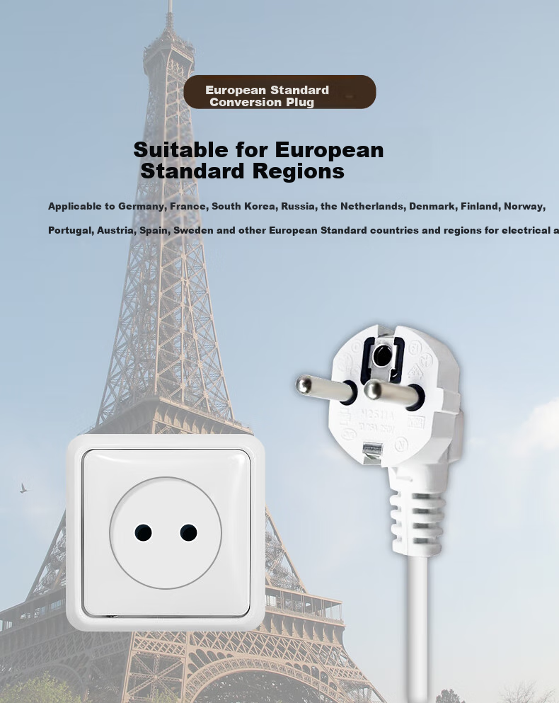 JS JISHUN European Standard to Korean/Japanese/European Standard Adapter, Russian/German Standard TYPE-C+USB Power Strip Socket for Poland, Spain, France, Bali PD20W, Total 1.5 Meters 2