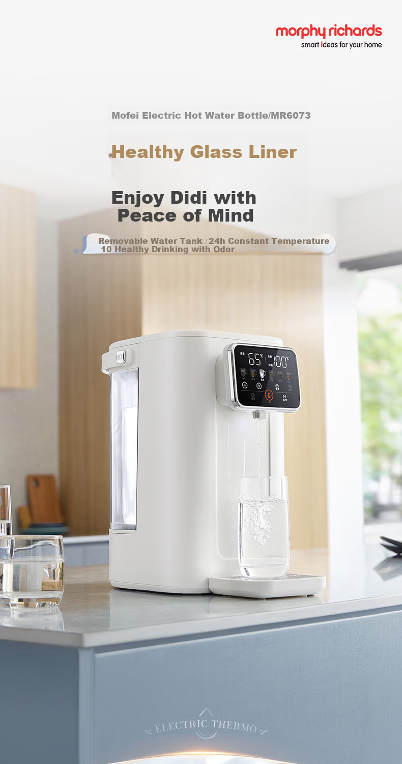 Morphyrichards Electric Kettle, Household Countertop 3L Water Boiler, Temperature Control All-In Automatic Kettle, Direct Drinking Water Dispenser with Detachable Tank, Milk Maker MR6073 1