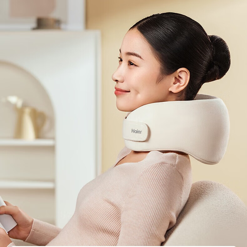 Haier Neck Massager Cervical Massager Outdoor Indoor Quiet Human Hand Simulation Shoulder and Neck Relaxation Gift for Girlfriend Boyfriend Parents kHHZ-J401W