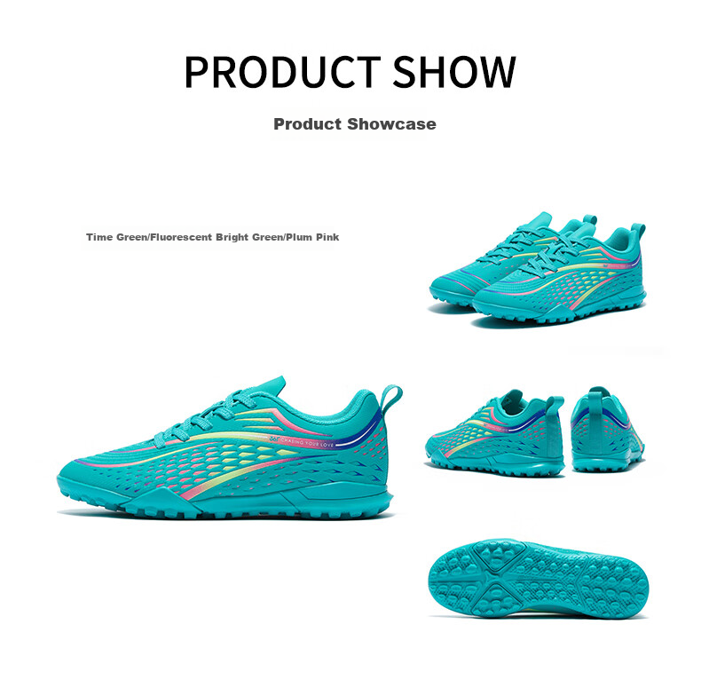 361° Children's Soccer Shoes, 2025 All-Season Youth Shock-Absorbing Rebound Sports Cleats, Wear-Resistant Training Shoes, Silver, Size 37 15