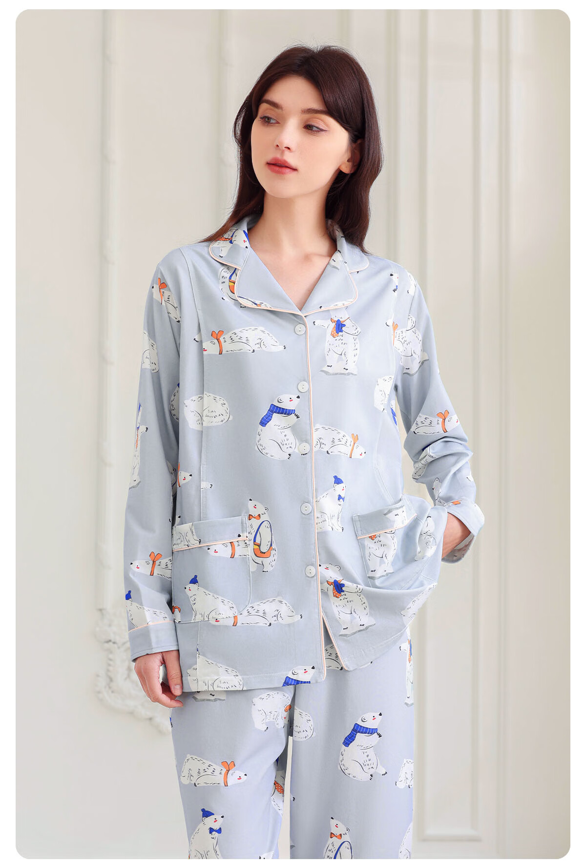 JOYNCLEON Postpartum Maternity Pajamas Women Tianshan Cotton Spring Summer Nursing Homewear XL Jyz179431 7