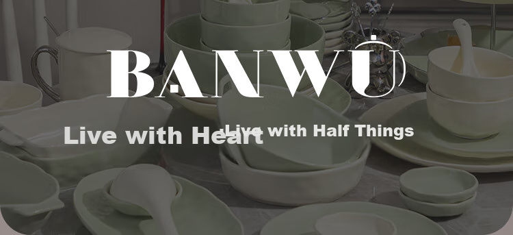 Banwushenghuo Cream-Colored Bowl And Plate Set for Home Use, 2026 New Stylish Tableware Set with Underglaze Color, Including Bowls, Plates, Chopsticks, Housewarming Gift 1