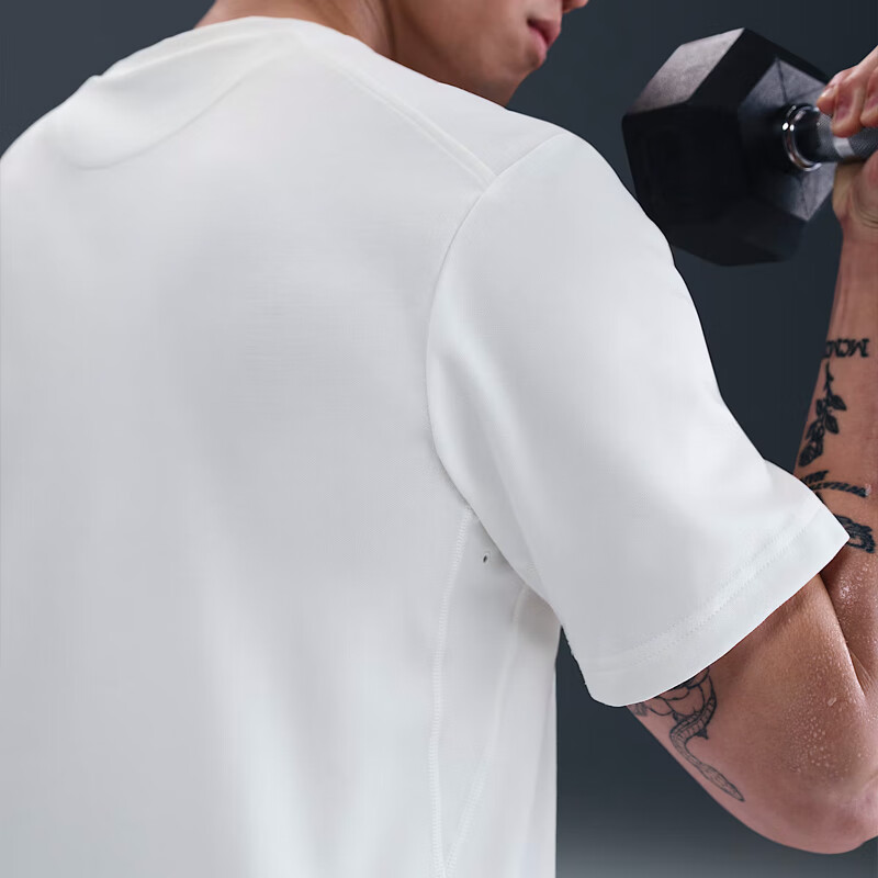 NIKE Men's Short-Sleeve T-Shirt, Knitted Collarless, Quick-Dry Breathable, Sports Casual DV9832-667 Pink L 7