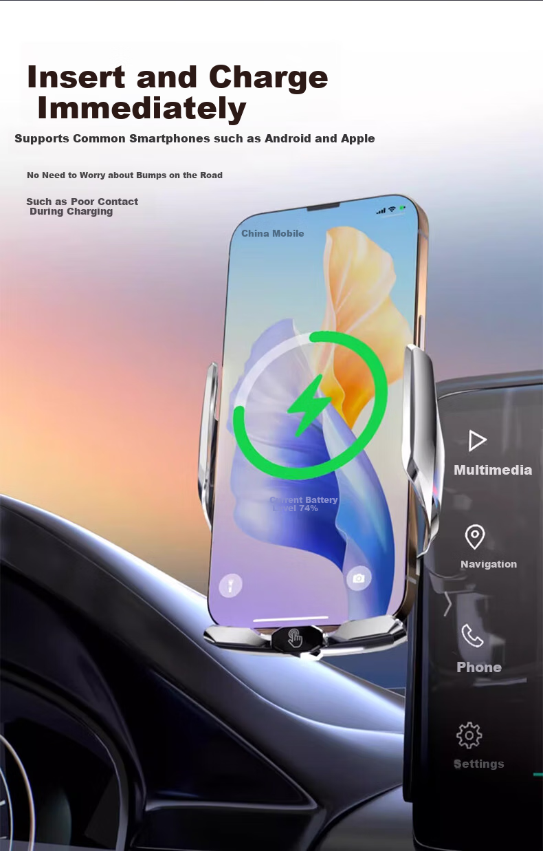 Zhicheng Car Phone Holder for Mercedes-Benz E-Class, Automatic Sensor Wireless Charger, Center Console Screen Navigation Mount 3