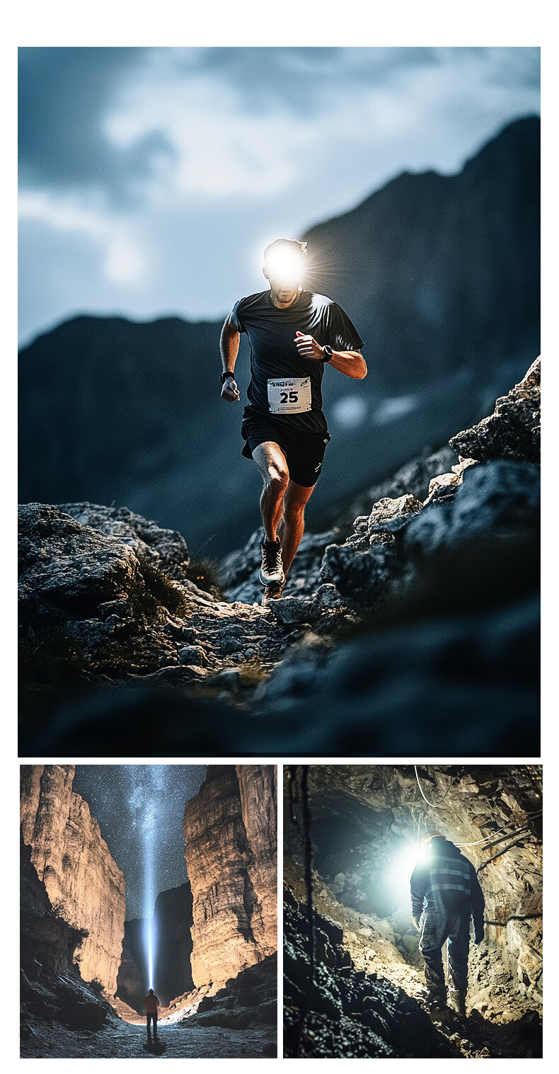 LEM Headlamp High Brightness Large Reflector Rechargeable Long Battery Life Sea Hunting Flood Control Construction Site Mining Head Torch 4