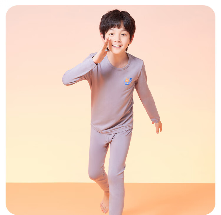 Hodo Children's Underwear Set, Hodo Cotton Candy Modal Cotton Sweater Autumn Top And Pants L6012 Pink 130 17