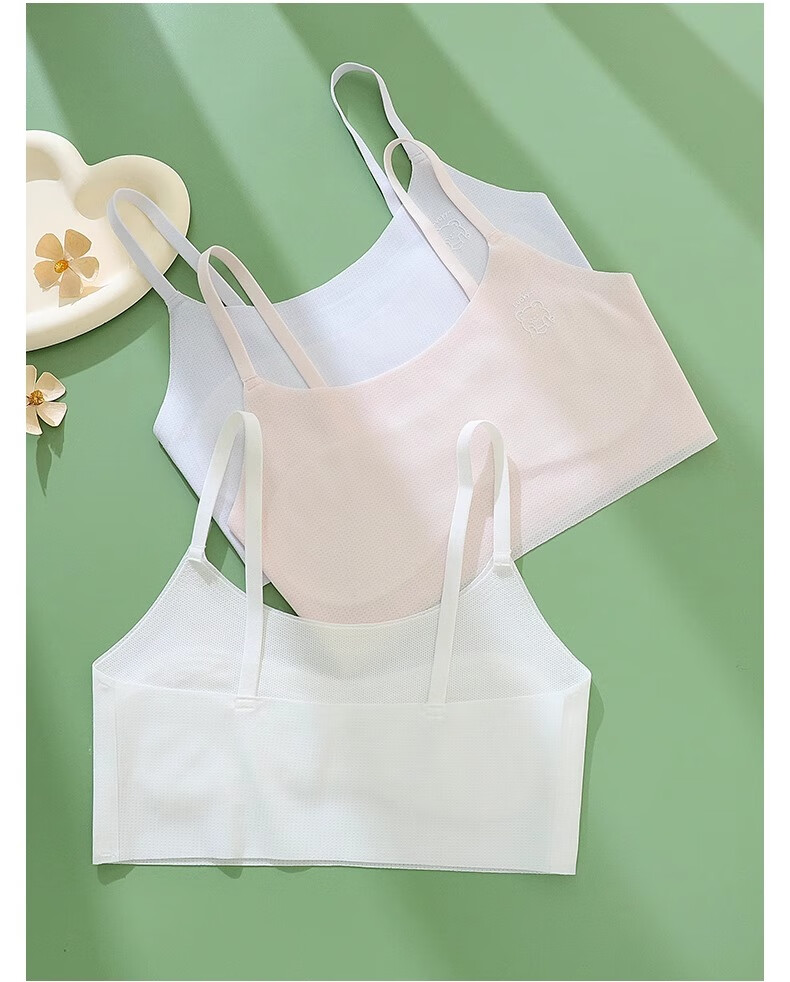LangSha Girls' Underwear for Puberty, Thin Style Bra for 12-Year Olds, Elementary School Students' Children's Bra for 10-Year Girls, First Stage Camisole 14