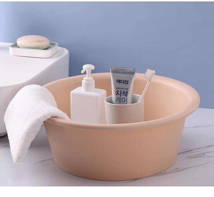 Dafurui 40cm Large Face Basin, Set of 2, Thick Plastic Washbasin for Students' Dormitory Use, Small Basin for Washing Clothes, Foot Washing Basi 1