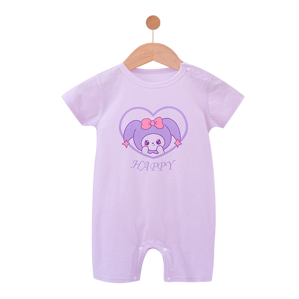 DEESHA Baby Clothes, Infant Romper, Short-Sleeved Onesie for Newborns, Belly-Protecting Loungewear