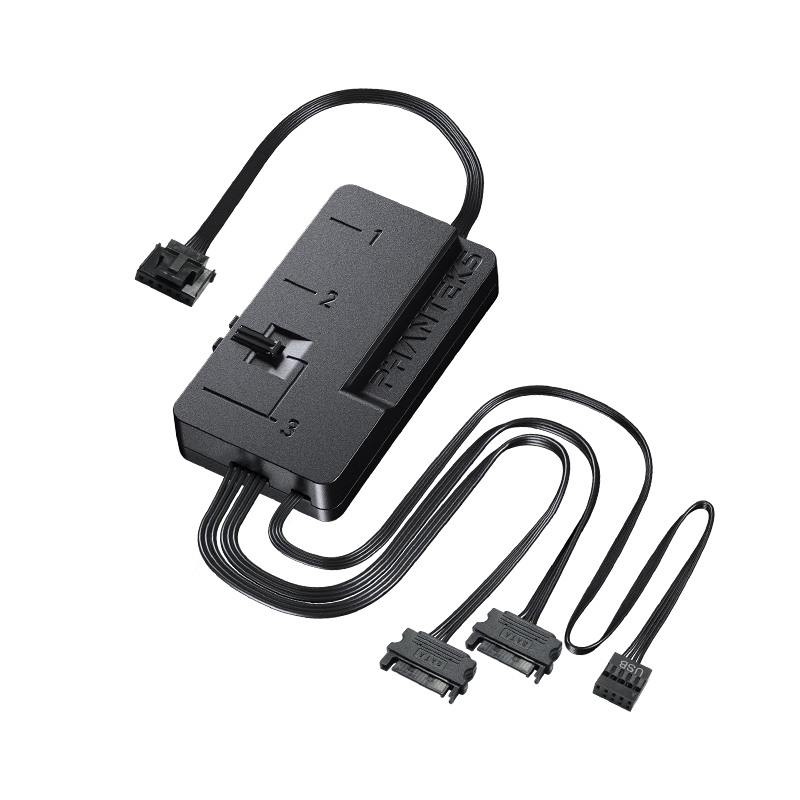 PHANTEKS NEXLINQ HUB Lighting/fan Software Control Hub, Magnetic Design/ARGB Lighting + PWM Speed Control/CPU/GPU Temperature Monitoring