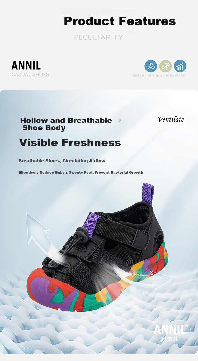 ANNIL Children's Sandals for Girls, Summer New Style Outdoor Elastic Band Beach Shoes, Kids' River Tracing Shoes 6297 6
