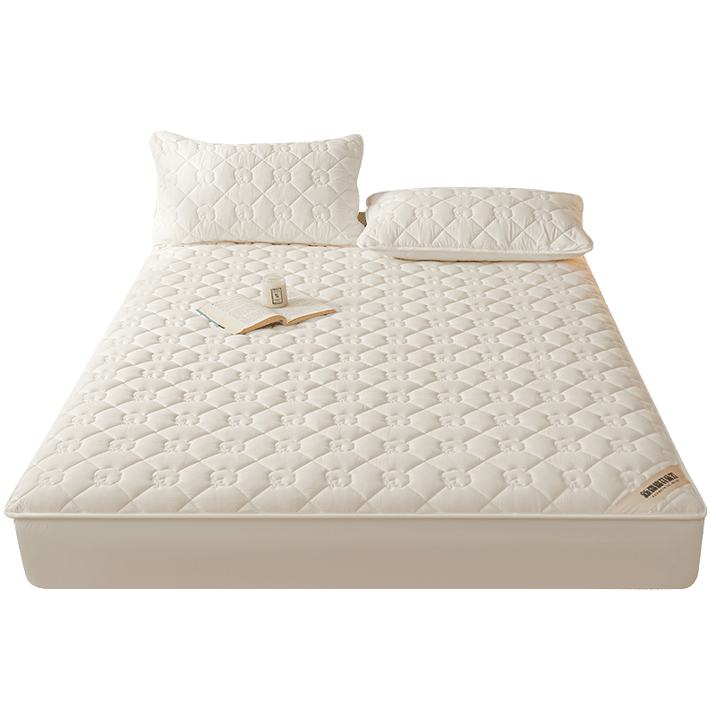 Hodo Class A 100% Xinjiang Cotton Pure Cotton Fitted Sheet, 1.8m X 2m Mattress Protector, Quilted Bed Cover, Yan Ya - White