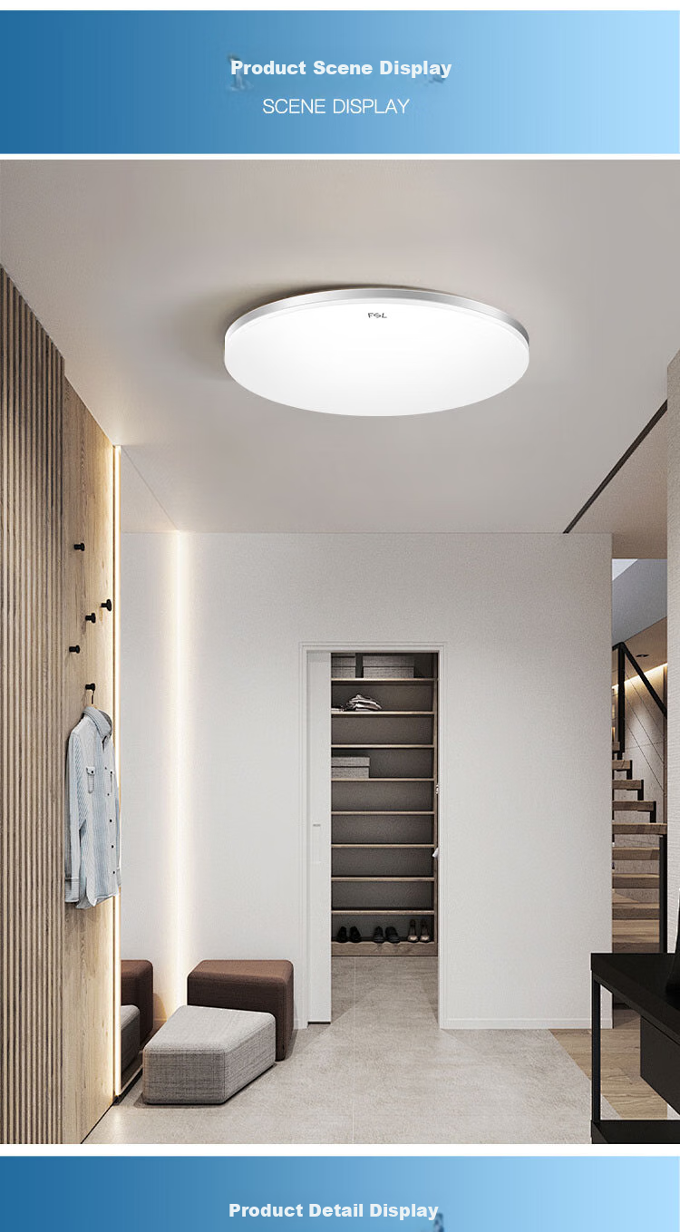 Foshanzhaoming Living Room Ceiling Light, Simple Modern Round Study LED Lighting, 36W Cool White 4