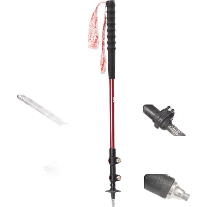 Треккинговые палки TOREAD Carbon Fiber Telescopic Trekking Pole, ультралегкие, портативные, для хайкинга и альпинизма, цвет Xuan Yuan Red