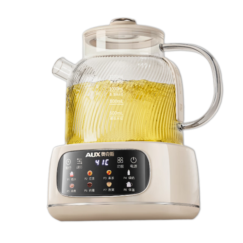 AUX Full Glass Health Kettle Multifunctional Baby Constant Temperature Electric Water Boiler Milk Powder Mixer YS125 Basic Model