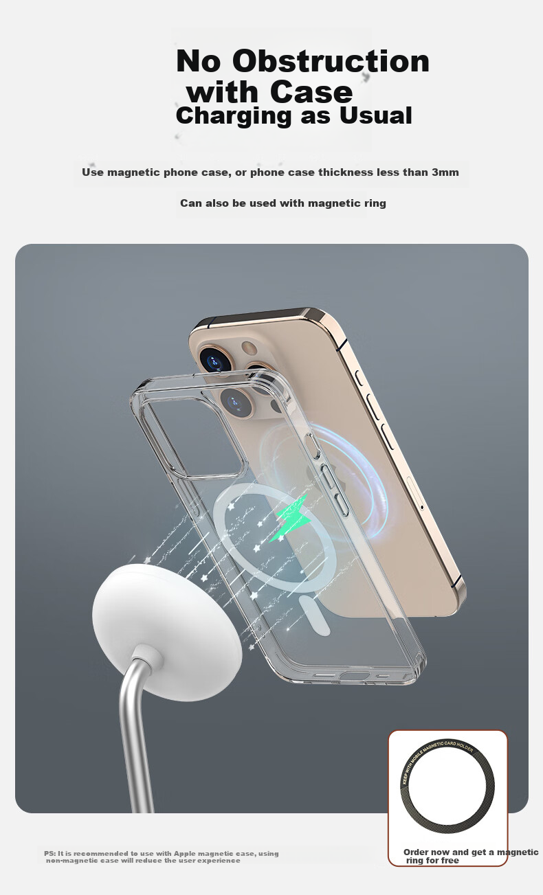 GDGO Two-In Wireless Charger, MagSafe Magnetic 15W Fast Charging Stand for Phones And Earphones, Desktop Vertical Charging Base Compatible with Apple IPhone 18 Pro Max/17/Air, Qi 2 Compatible 7