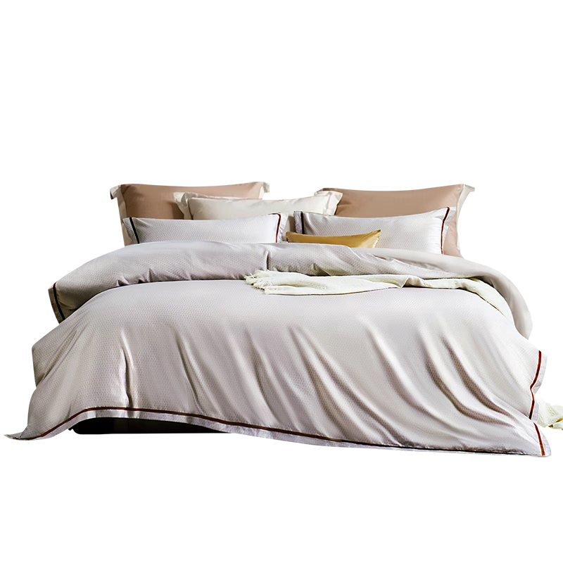 Fuanna 100S Long-Staple Cotton Sateen Bedding Set 3-Piece Single Pure Cotton Bed Sheet and Duvet Cover 152x210cm Stylish