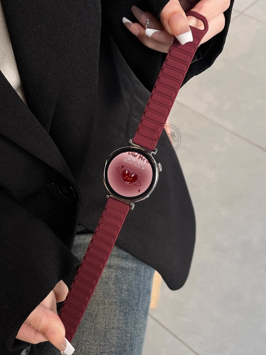 XUANDAI [Fair Skin Plum] Compatible with Huawei Watch GT5 Strap, Silicone GT6 Huawei Watch, GT4 Wristband, GT5 Pro Magnetic Watch5 Women's Universal Accessory 19