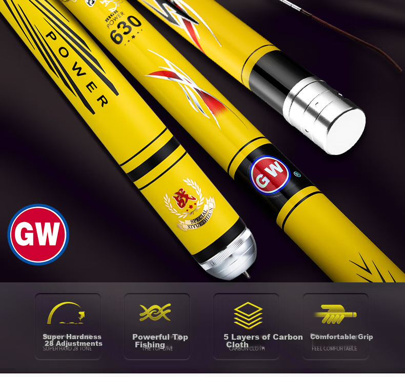 GW 6.3m Yuse Liangchen Zhan Ultra-Light Ultra-Hard 28-Tune Fishing Rod Tai Fishing Rod Hand Rod Comprehensive Fishing Gear 2
