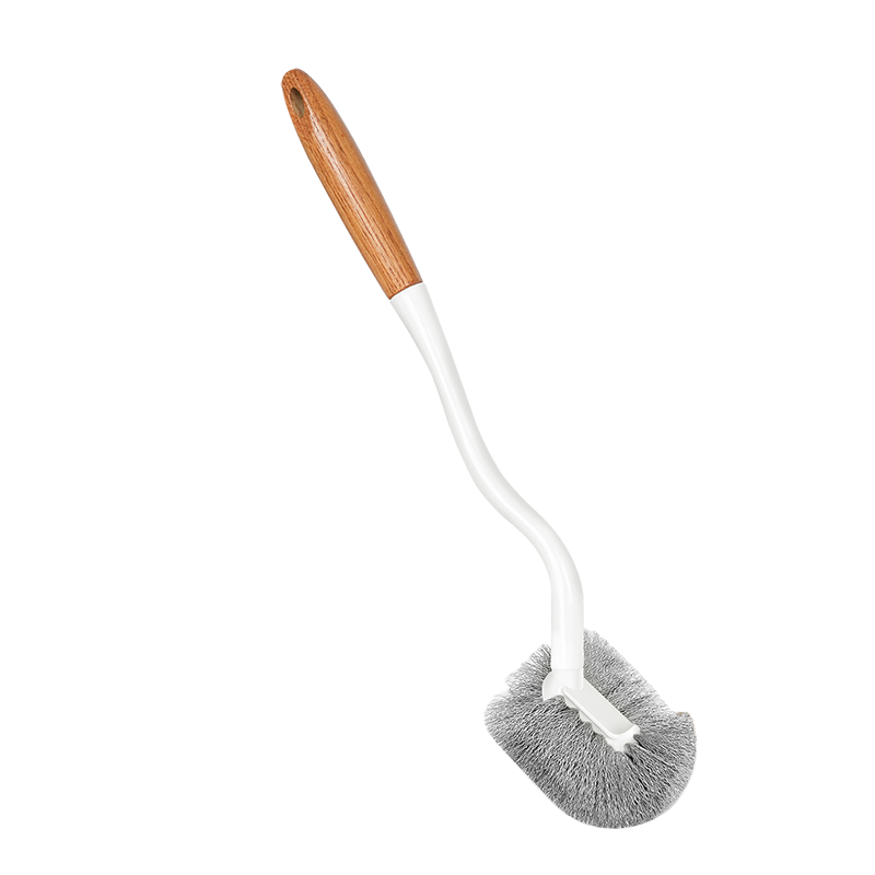 EAST Cleaning Brush, Toilet Brush with Long Oak Handle, Soft Bristles, Wall-Mountable Bathroom Squat Toilet Brush for Cleaning