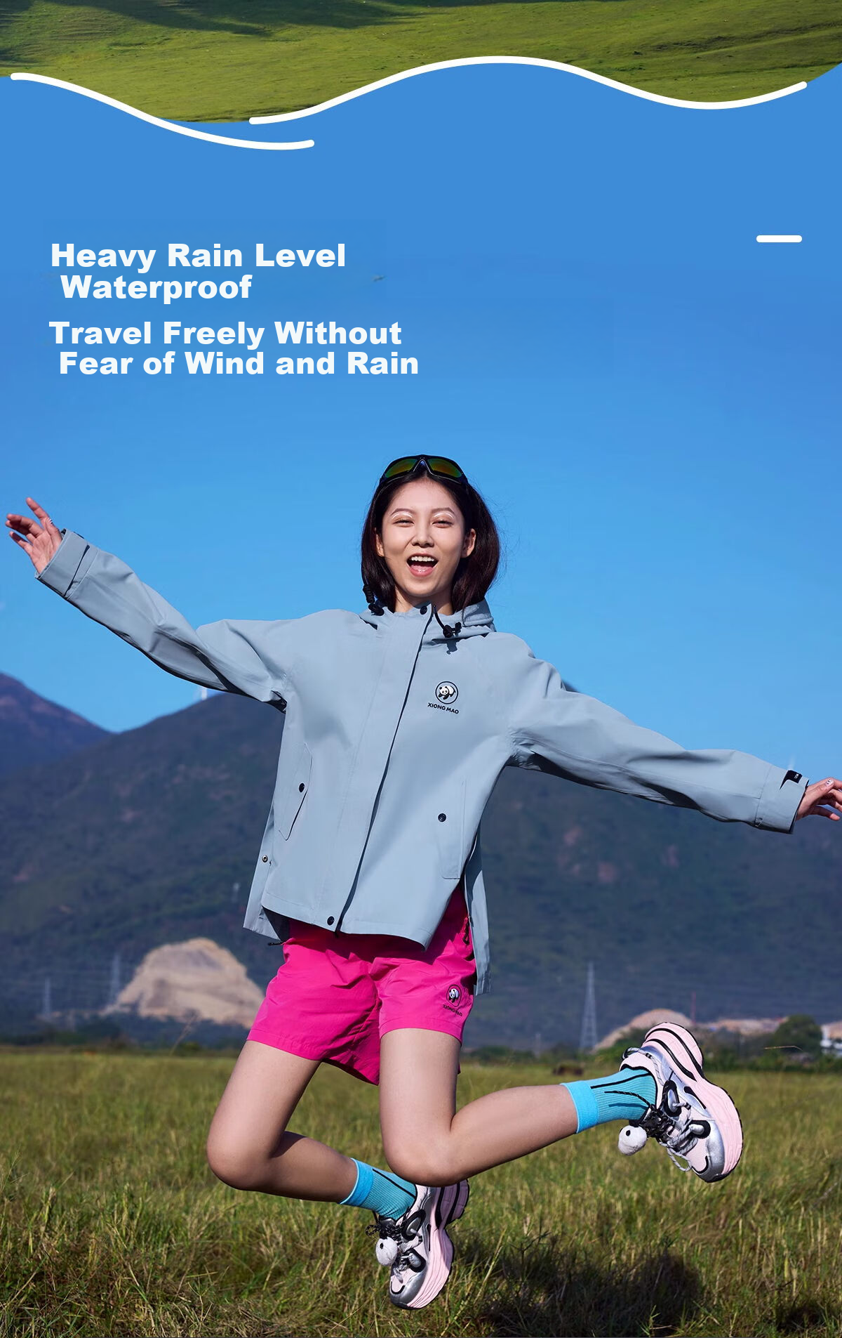 CAMEL Panda Series Women's Windbreaker Jacket, Outdoor Versatile Triple-Protection Hiking And Travel Coat B127 4