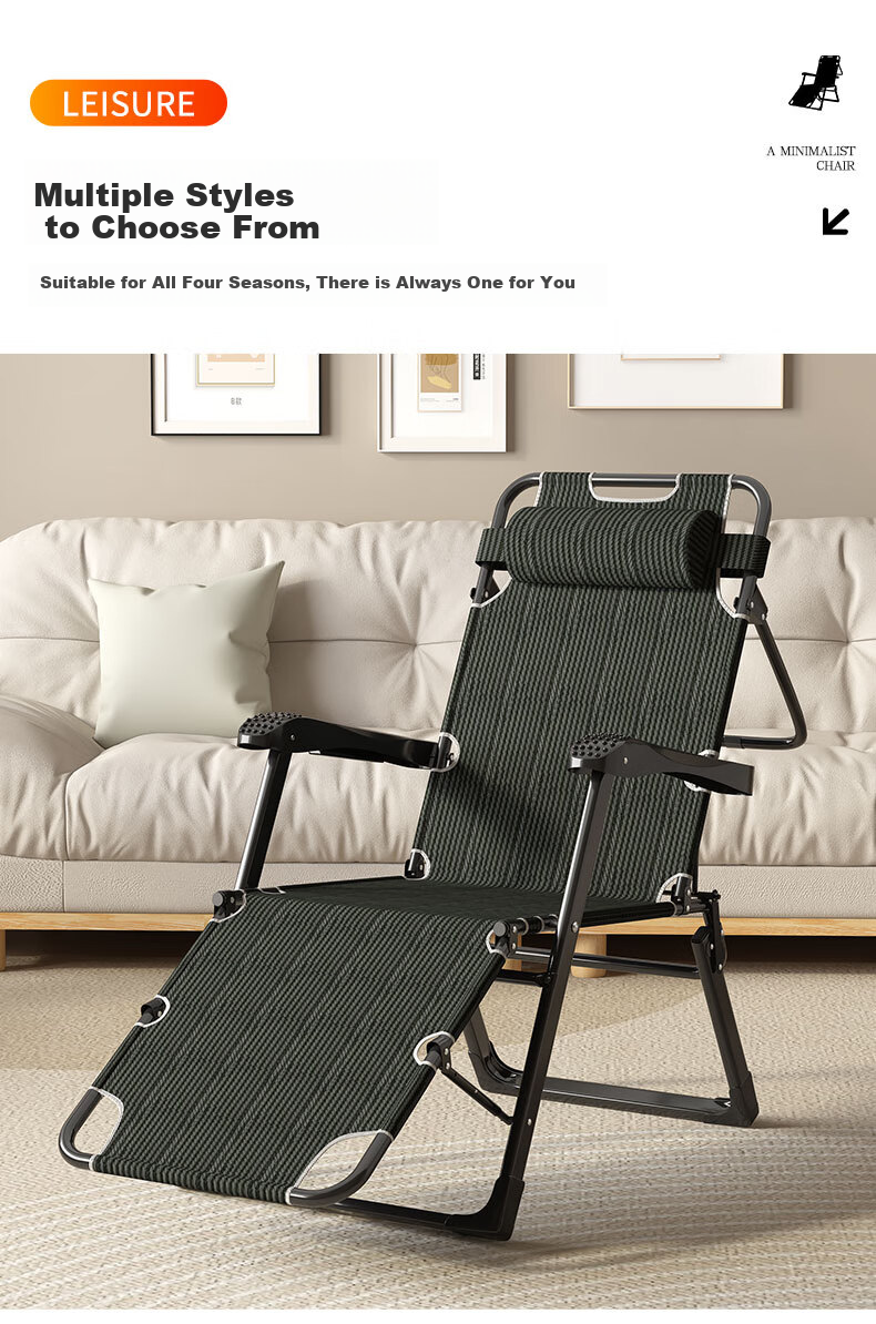 DSRAWMYT Folding Bed Recliner Office Nap Rest Bed Care Military Cot with Breathable Cotton Pad Dual-Use Chair Single Bed 6