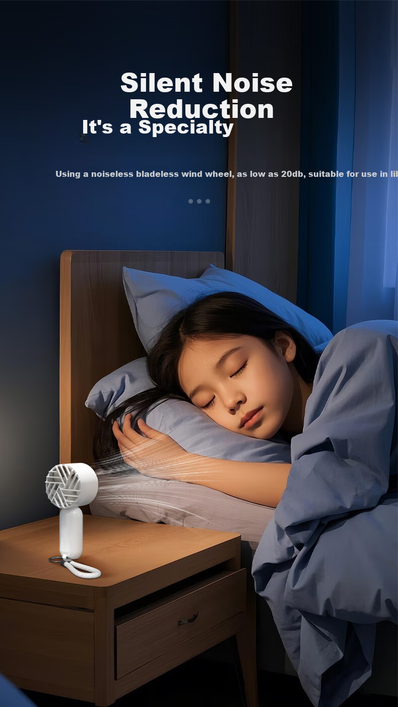 Jinlongxing [Turbo Wind Concentration] Handheld Mini Portable Fan with Long Battery Life, Quiet Operation, Lanyard, And Compact Desktop Design - Blue 11