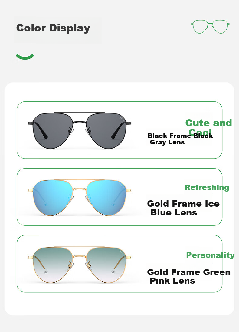PARZIN Children's Sunglasses for Boys And Girls, Trendy UV Protection Double Bridge Glasses Aviator Frame Kids Sunglasses for Ages 6-10 PZ2010 13
