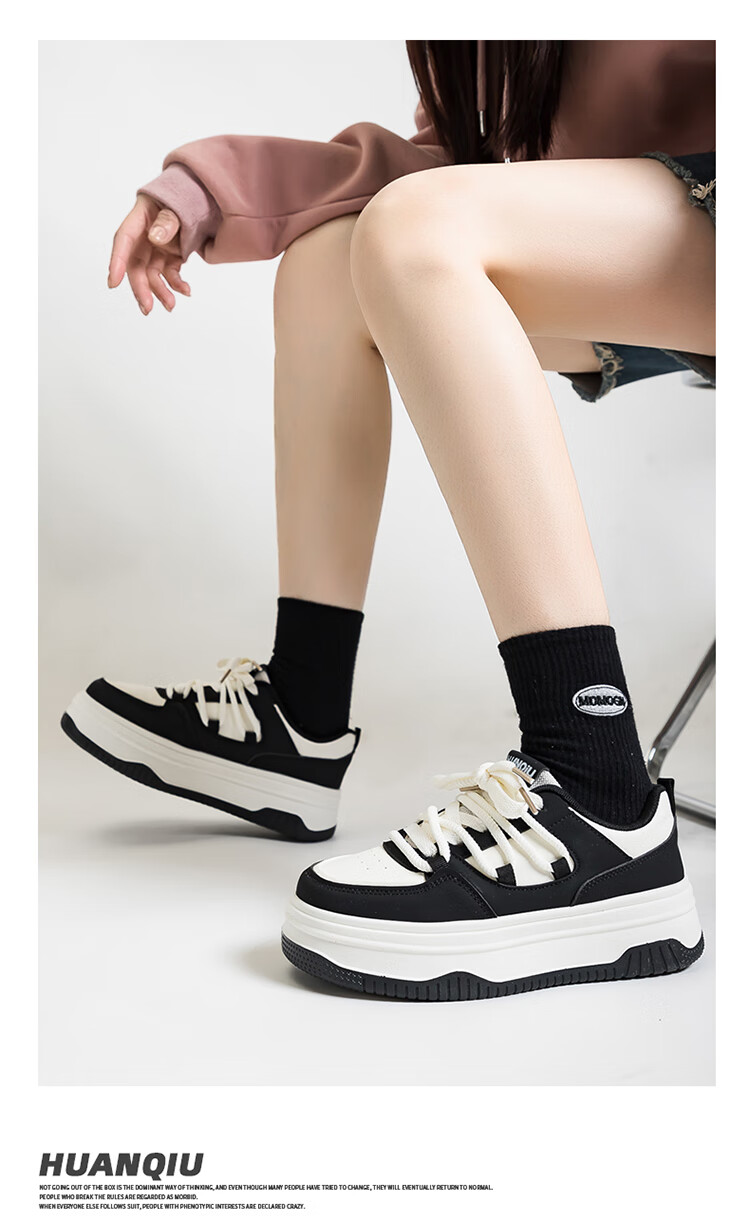 Global 2026 Original Trendy Versatile White Sneakers Fashion New Spring Design Black Pink Casual Thick Sole Women's Shoes 7