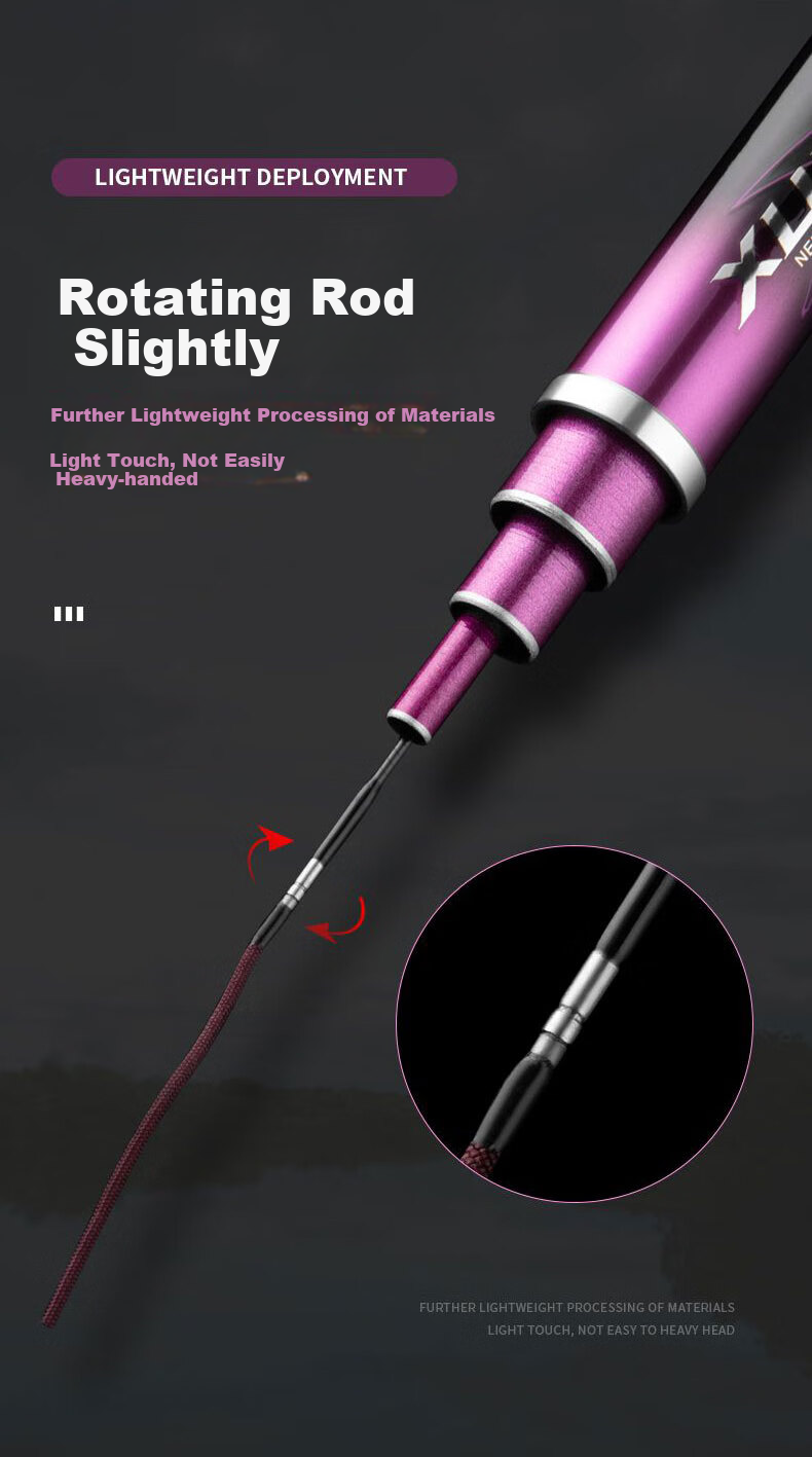 GW 8.1-Meter Xuanba 5H Fishing Rod, Handheld Rod for Lakes And Reservoirs, Ultra-Light And Ultra-Hard, 28 Sections, Versatile Rod, Wild Fishing Pole, Fishing Tackle 6