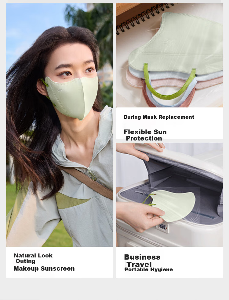Beneunder Daily Disposable Sun Protection Face Mask for Women, Full Face UV Protection Mask, Anti-UV 33924 Warm Color Combination (X7) S 12