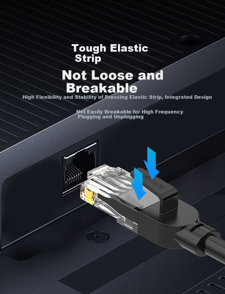 CHOOSEAL CAT6 Gigabit Ethernet Cable, 8-Core Twisted Pair High-Speed Connection Wire for Engineering Computers And Surveillance, Pre-Made Patch Cord for Home Use, 50 Meters, Black, QS5062E 4