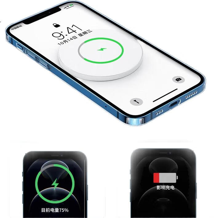 Pisen Магнитный чехол для iPhone 13 Pro Max, совместимый с MagSafe, TPU, тонкий, ПК, высокая прозрачность, защитный чехол