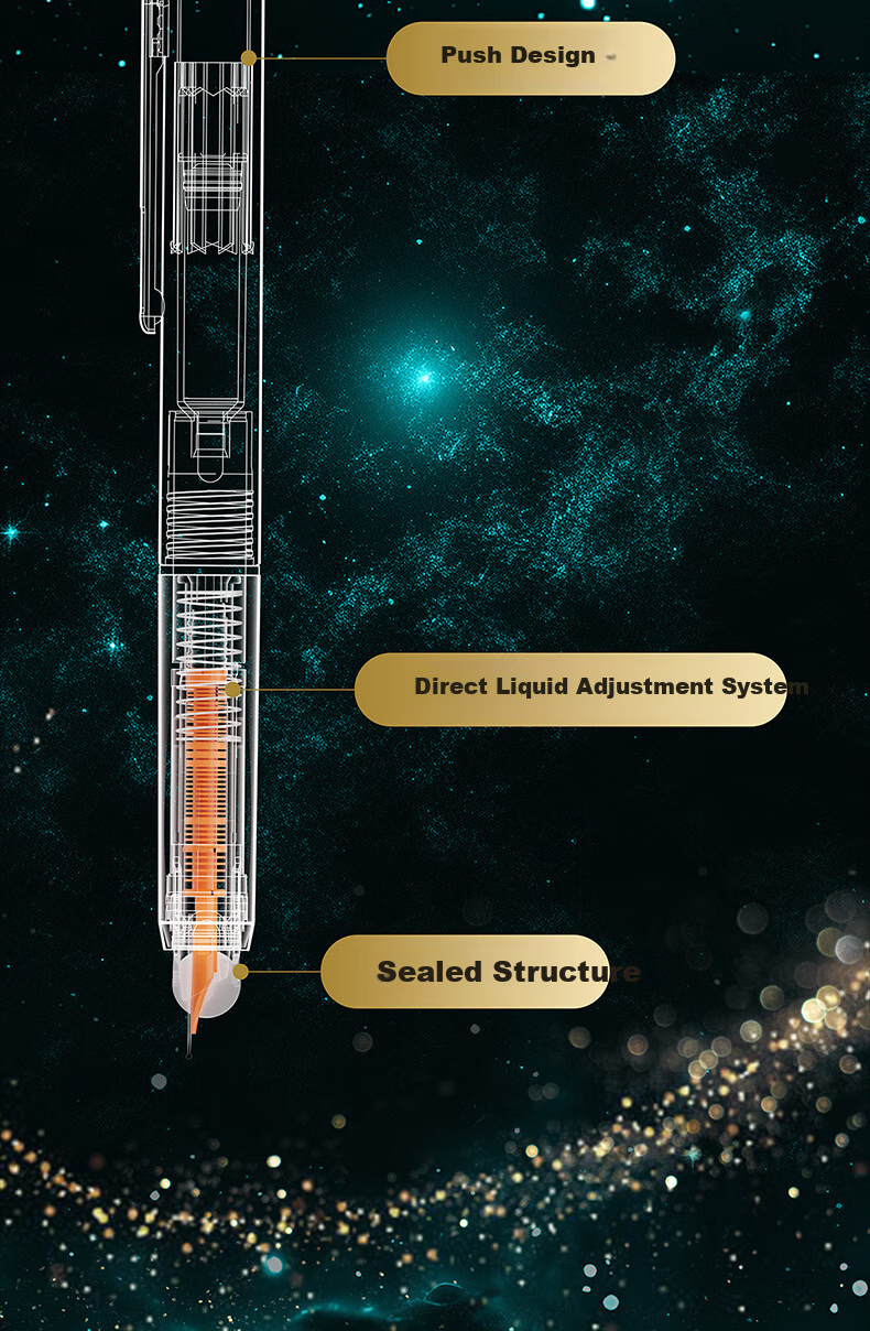 Dianshi Space Capsule Retractable Fountain Pen, Small Capsule Door for Third Grade Elementary School Students' Homework, Back-To Season Handwriting Practice, Fine Nib, No Ink Spatter, 7158 (Light Blue Barrel - Black Ink Cartridge), 1 Pen with 5 Ink Cartridges 8