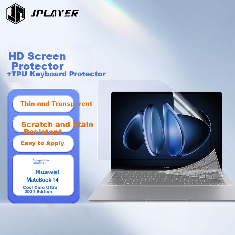 Защитная пленка для экрана и клавиатуры JPLAYER для Huawei MateBook 14, модель 2024 года, прозрачная, противоударная, износостойкая