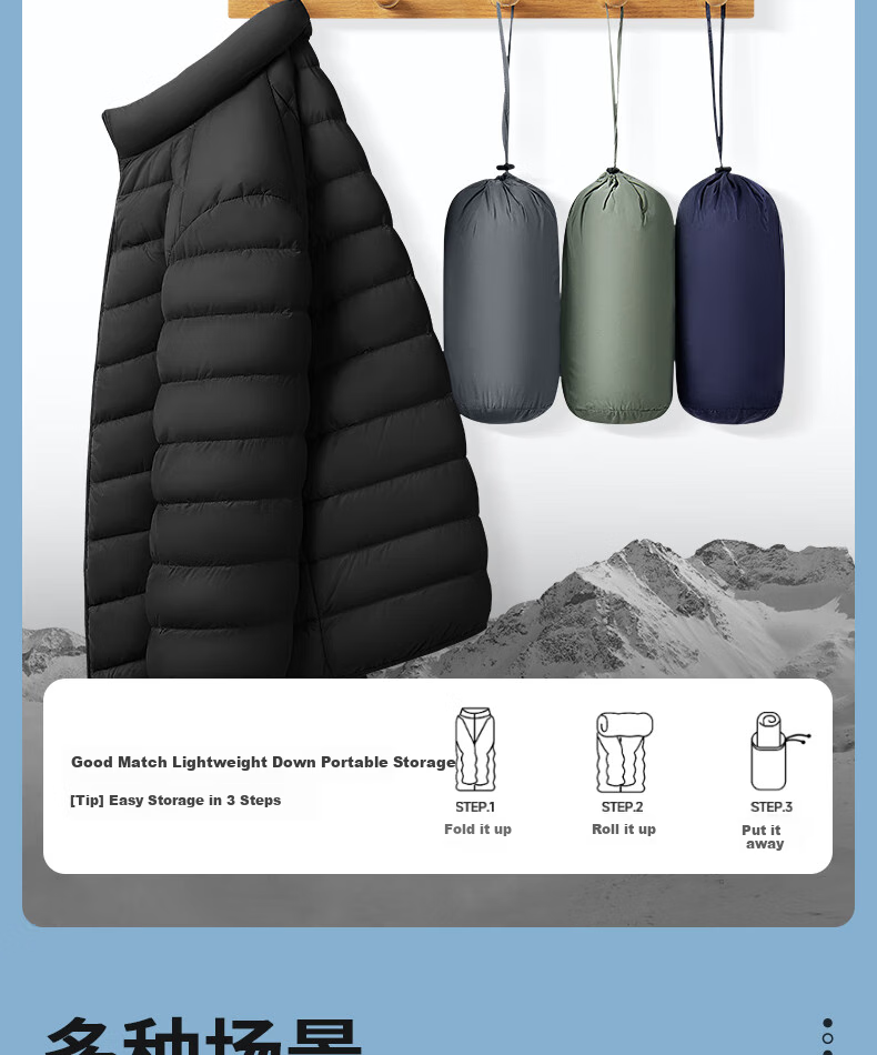 GENIOLAMODE Lightweight down Jacket for Men, Winter Stand Collar, 90% Duck Down, Warm Winter Coat, Men's Outerwear, Black, Size M 11