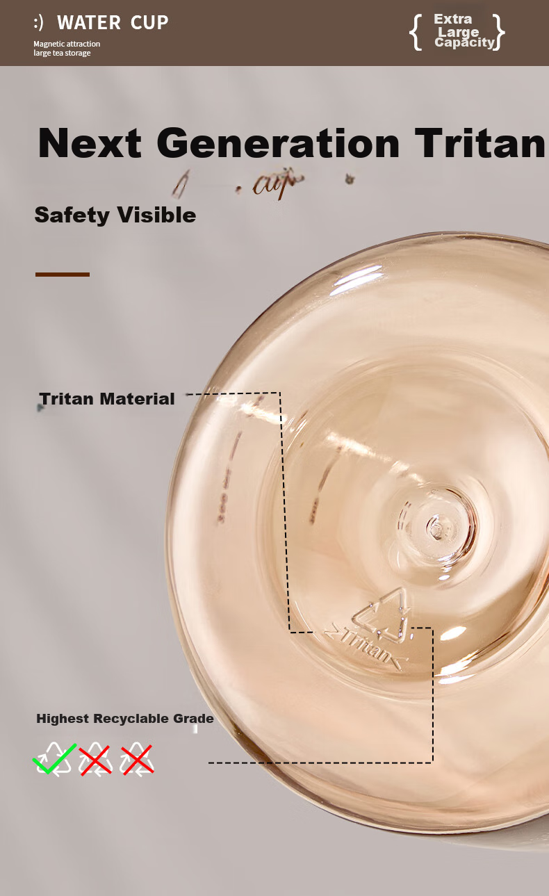 CICA Magnetic Bubble Tea Cup with Tea Infuser, Large Capacity Tritan Water Bottle for Men, Heat-Resistant Outdoor Water Bottle for Summer 5