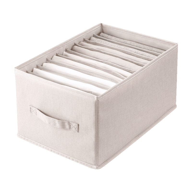 ZUO ZHUAN JIAO Storage Box, Foldable, Fabric, 9 Compartments, Wardrobe Organizer, Bedroom Storage Box, Household, Large Capacity, Sorting Box, Clothes Divider, Yang Ion Fabric