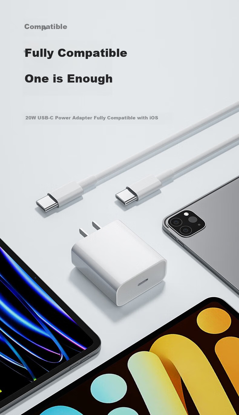 Bkayp Compatible with Apple Charger Set, 20W Full Series PD Fast Charging, USB-Lightning Cable for IPhone14-8ProMax And IPad, Quick Charge Adapter 6