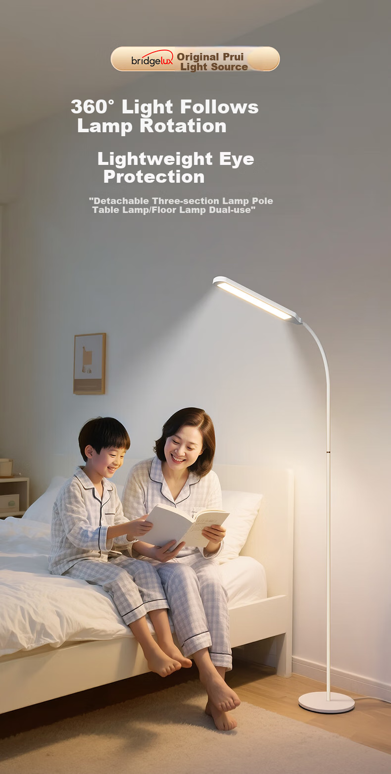 Huipu Floor Lamp Eye Protection for Living Room, Bedroom, Children's Study Room, Student Reading Desk Lamp, Piano Light, Freestanding Puli Guang 1