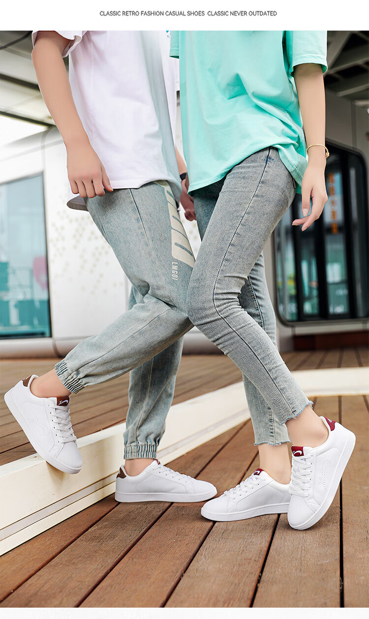 Guirenniao Canvas Shoes, Couple's Casual Shoes, Summer Women's Shoes, Versatile Sports Sneakers, White Men's Shoes, White/red, Women's Size 38 6