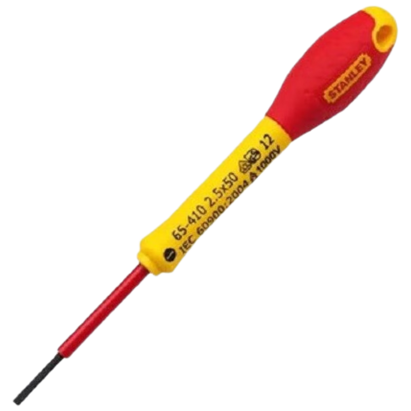 STANLEY 1000V High-Voltage Insulated Dual-Color Handle Flathead Screwdriver, 4*100mm, 65-412
