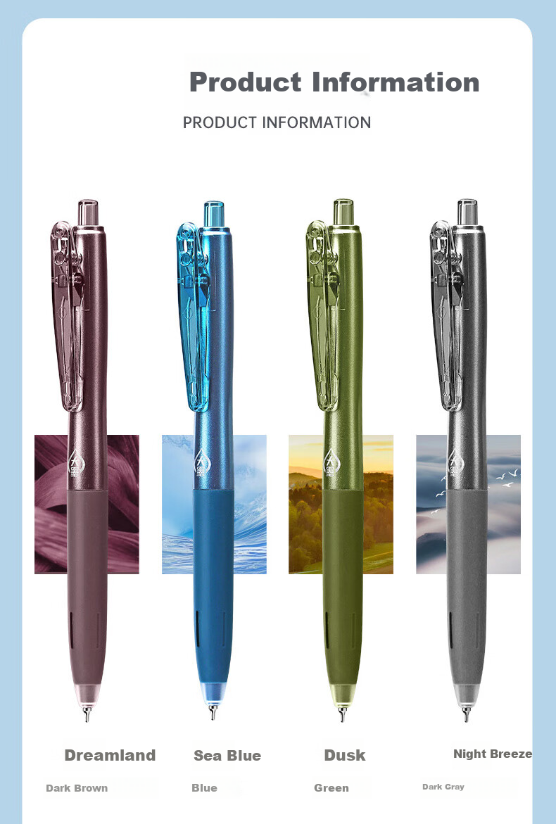 BAOKE [Lowest Price Online] PC1936 Meile Retractable Gel Pen 0.5mm CS Conical Tip Pen Signing Pen, Green Barrel Writing Black, 6 Pens/box 8